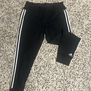 Adidas Women’s  Black Joggers with White Stripes